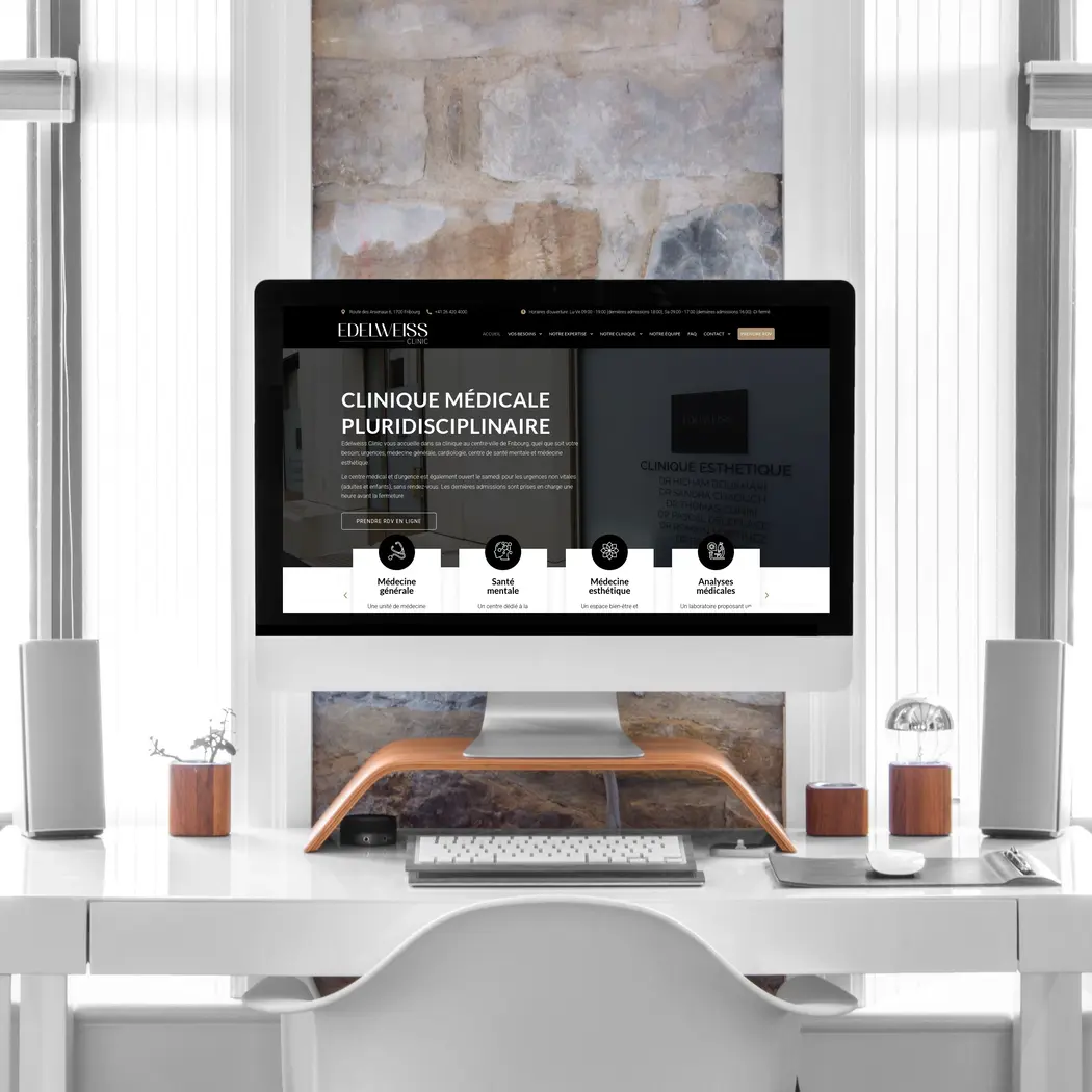 Mockup du site edelweiss clinic