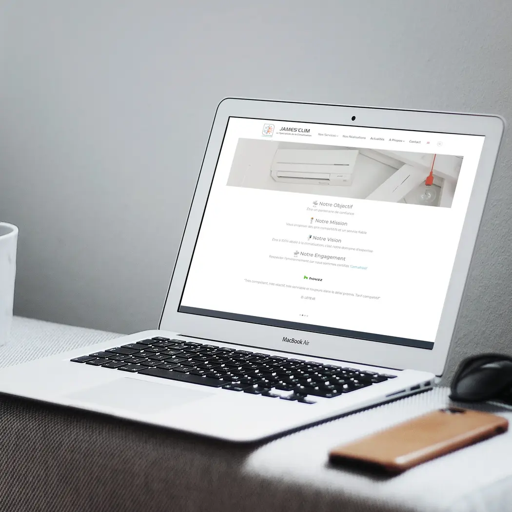 Mockup du site jamesclim
