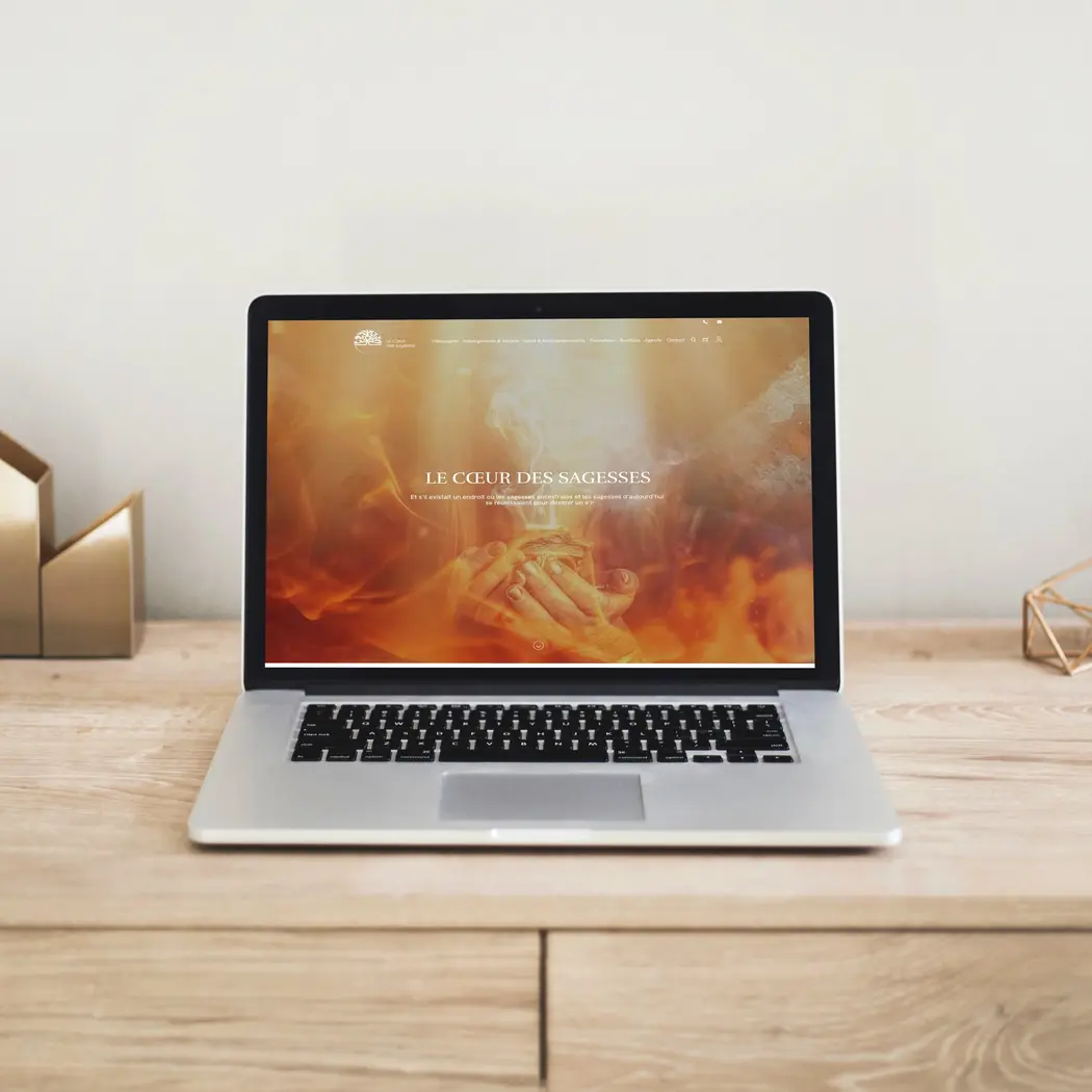 Mockup du site le coeur des sagesses