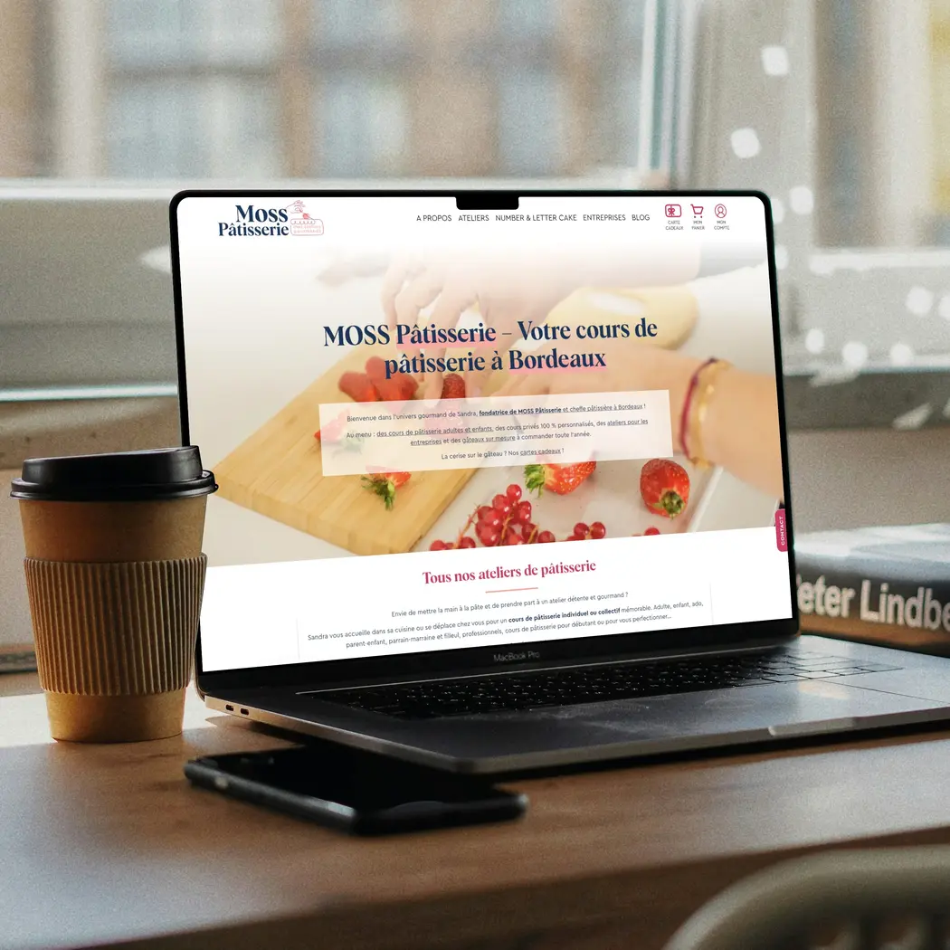Mockup du site moss patisserie